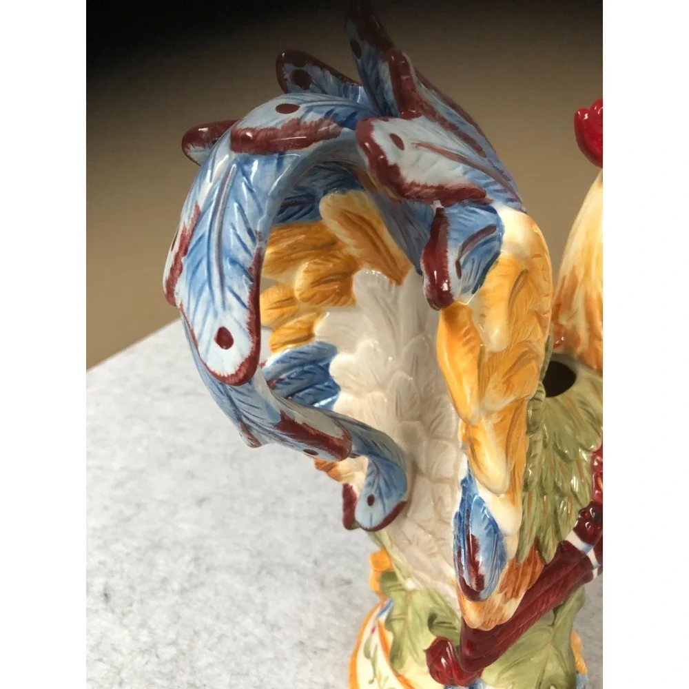 RARE Fitz and Floyd Garden Medley Large Rooster Pitcher 12